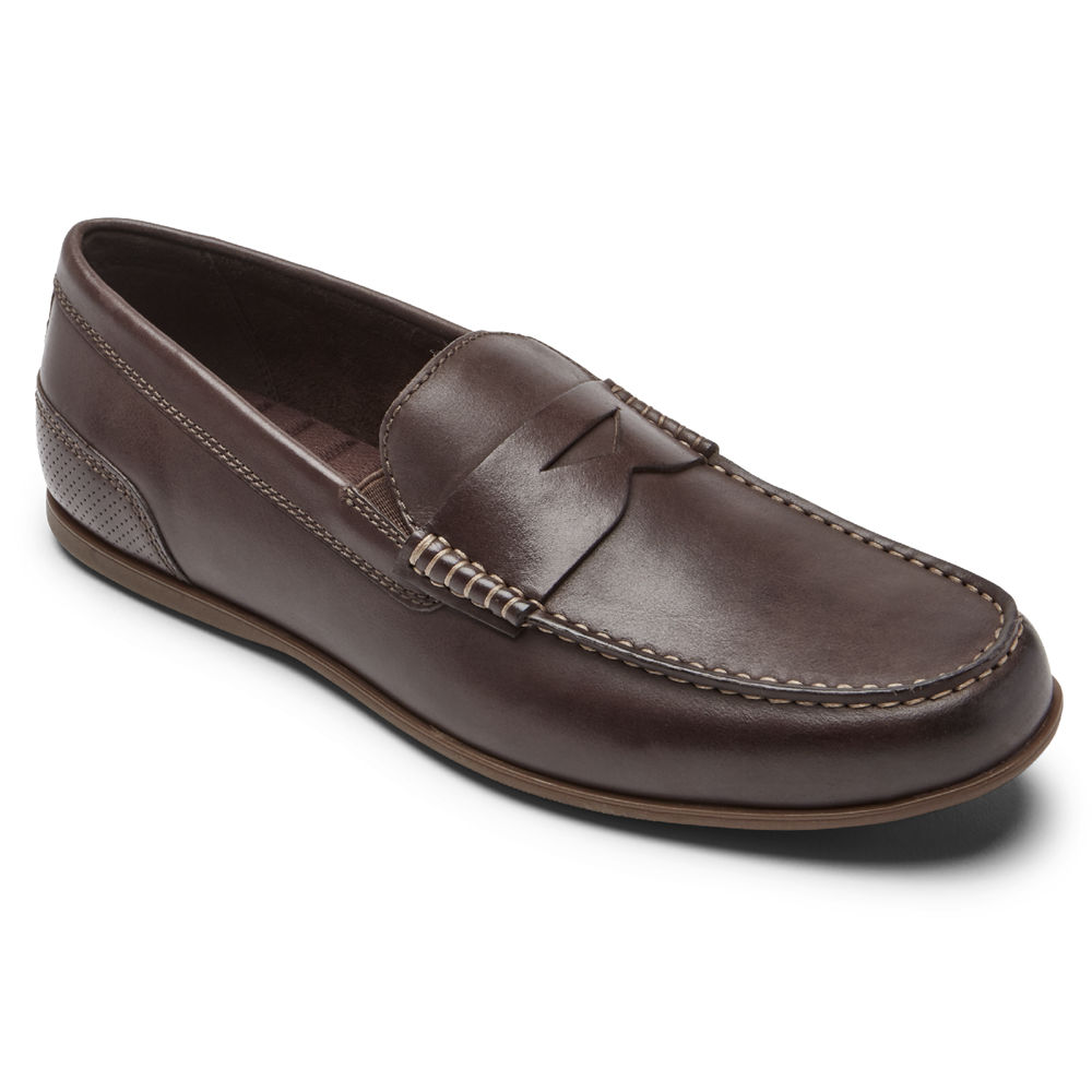 Rockport Slip-On For Mens Dark Brown - Malcom Penny - TR3168750